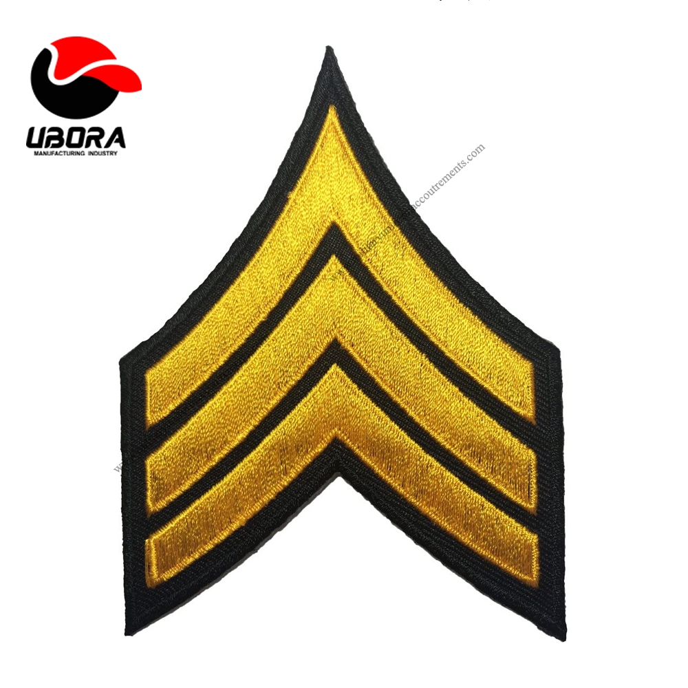 Chevrons Sergeant  Stripes US Rank Sew on Iron on Arms Shoulder Embroidered Applique Patch